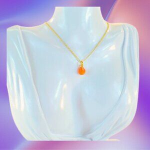 Carnelian Teardrop Solitaire Pendant Necklace